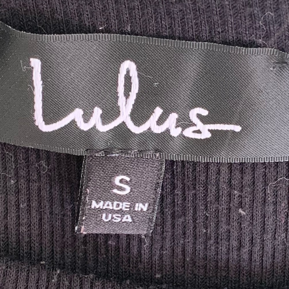 Lulus A stretchy slim rib knit black tee maxi dress S. - Picture 5 of 5